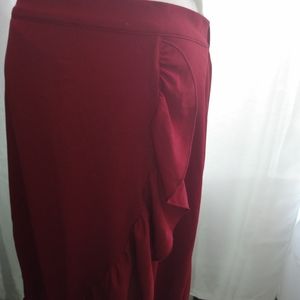 New York and Company Red Ruffle Skirt